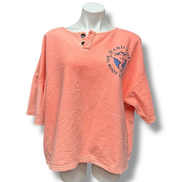 Vtg 90s Hard Tops Sweatshirt Neon Retro Graphic Print Bodybuilding Top Rare Sz L - Picture 2 of 14